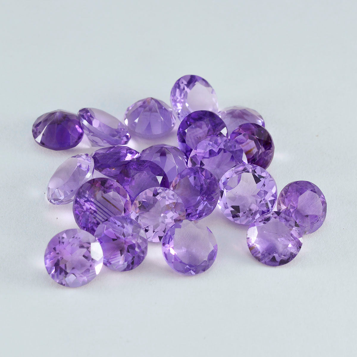 Riyogems 1PC Genuine Purple Amethyst Faceted 6x6 mm Round Shape superb Quality Loose Gem