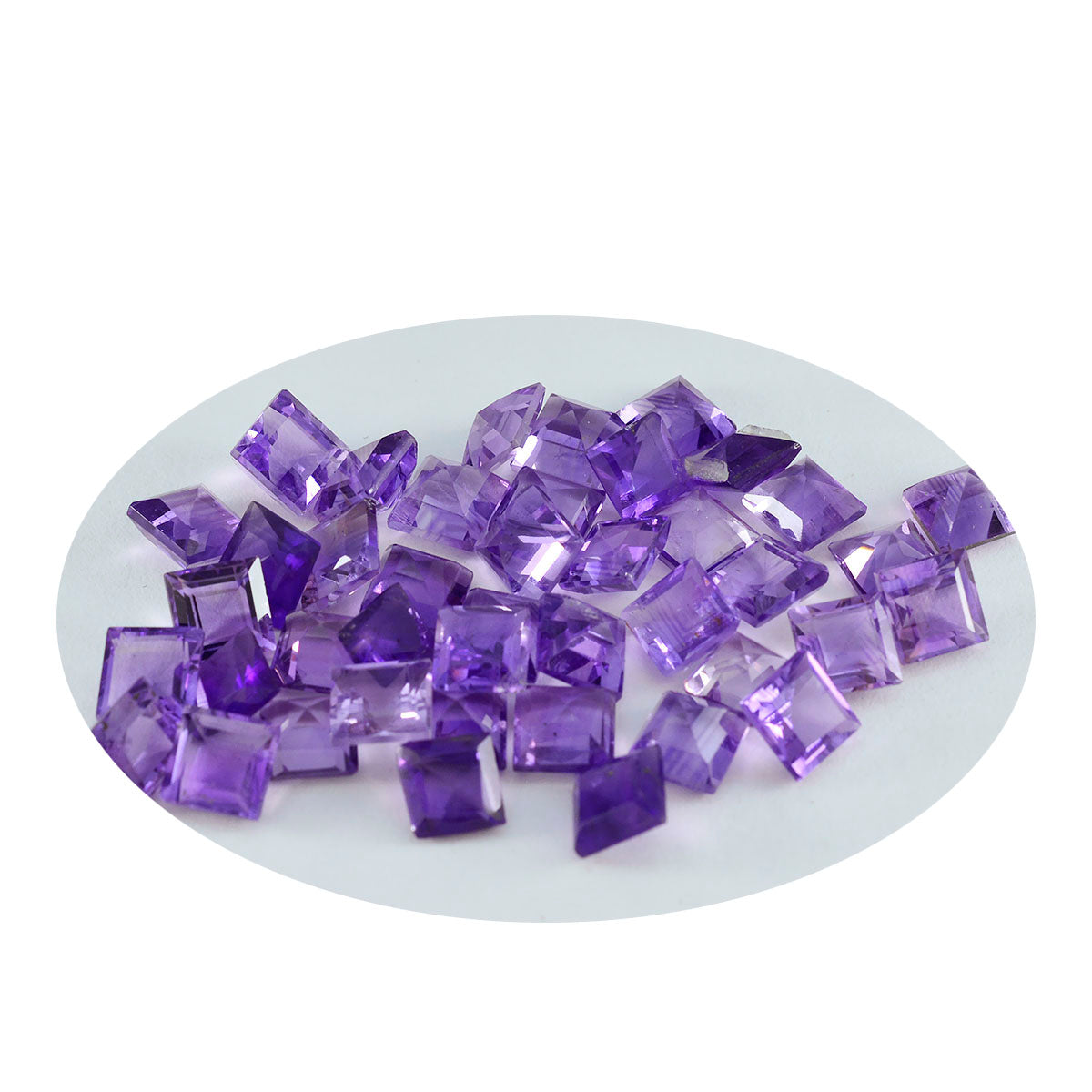 Riyogems 1PC Genuine Purple Amethyst Faceted 7X7 mm Square Shape Nice Quality Gem