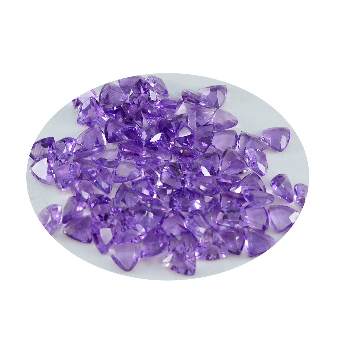 Riyogems 1PC Genuine Purple Amethyst Faceted 7X7 mm Trillion Shape great Quality Loose Gem