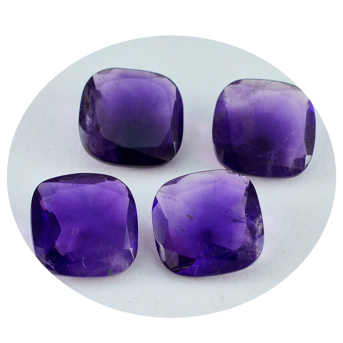 Riyogems 1PC Genuine Purple Amethyst Faceted 8X8 mm Cushion Shape wonderful Quality Gem