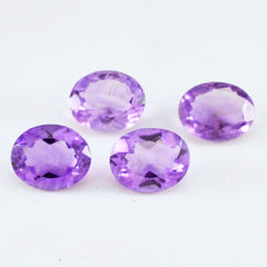 Riyogems 1PC Genuine Purple Amethyst Faceted 8x10 mm Oval Shape Good Quality Stone