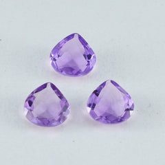 Riyogems 1PC Genuine Purple Amethyst Faceted 9X9 mm Heart Shape excellent Quality Loose Gems