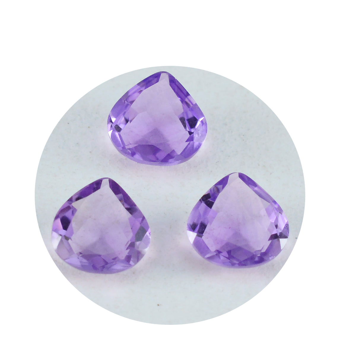 Riyogems 1PC Genuine Purple Amethyst Faceted 9X9 mm Heart Shape excellent Quality Loose Gems