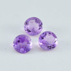 Riyogems 1PC Genuine Purple Amethyst Faceted 9x9 mm Round Shape amazing Quality Loose Gemstone