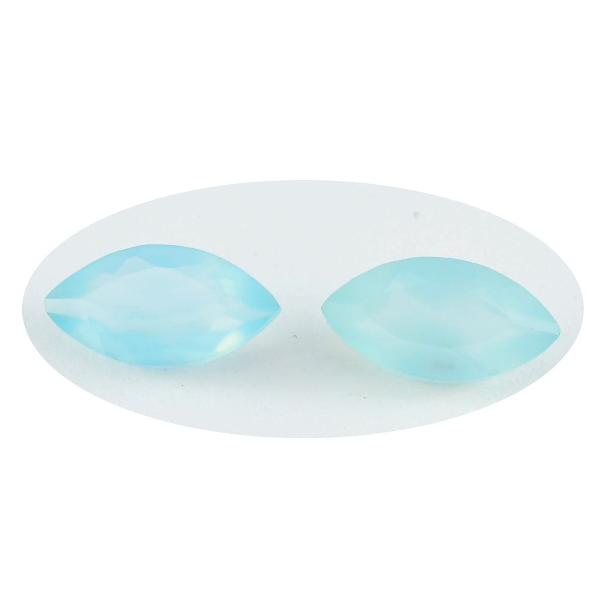 Riyogems 1PC Natural Aqua Chalcedony Faceted 10x20 mm Marquise Shape Nice Quality Loose Gem