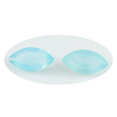 Riyogems 1PC Natural Aqua Chalcedony Faceted 10x20 mm Marquise Shape Nice Quality Loose Gem