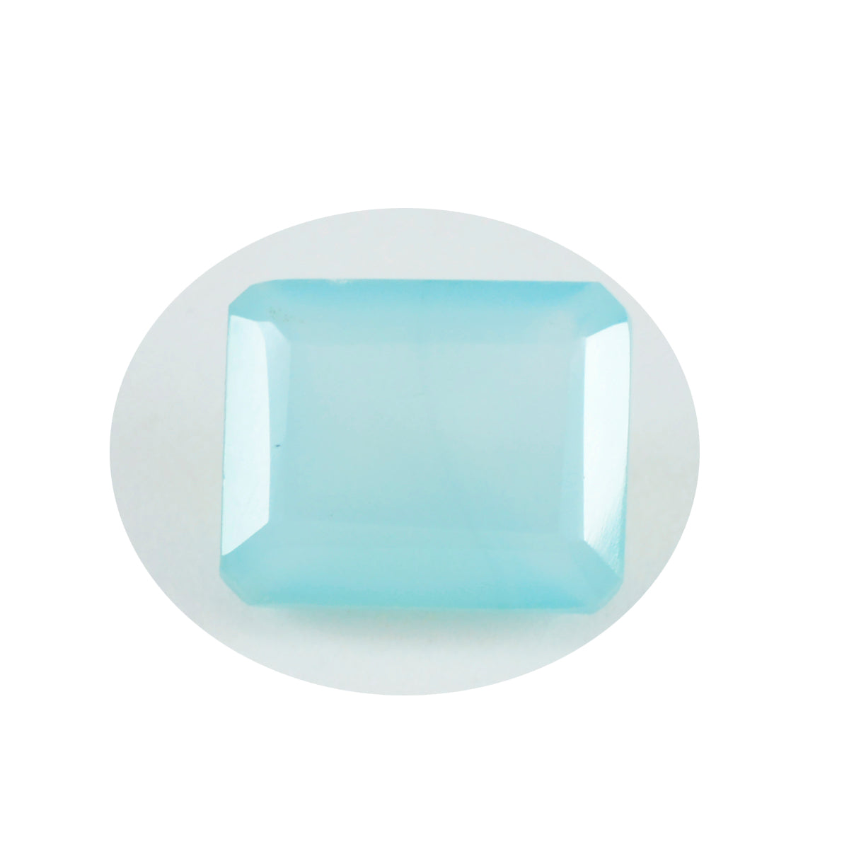 Riyogems 1PC Natural Aqua Chalcedony Faceted 12x16 mm Octagon Shape pretty Quality Loose Gemstone