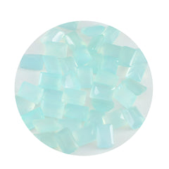 Riyogems 1PC Natural Aqua Chalcedony Faceted 3x5 mm Octagon Shape Good Quality Loose Stone