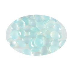 Riyogems 1PC Natural Aqua Chalcedony Faceted 4x6 mm Oval Shape pretty Quality Loose Gemstone