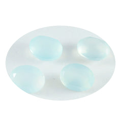 Riyogems 1PC Natural Aqua Chalcedony Faceted 7X9 mm Oval Shape nice-looking Quality Stone