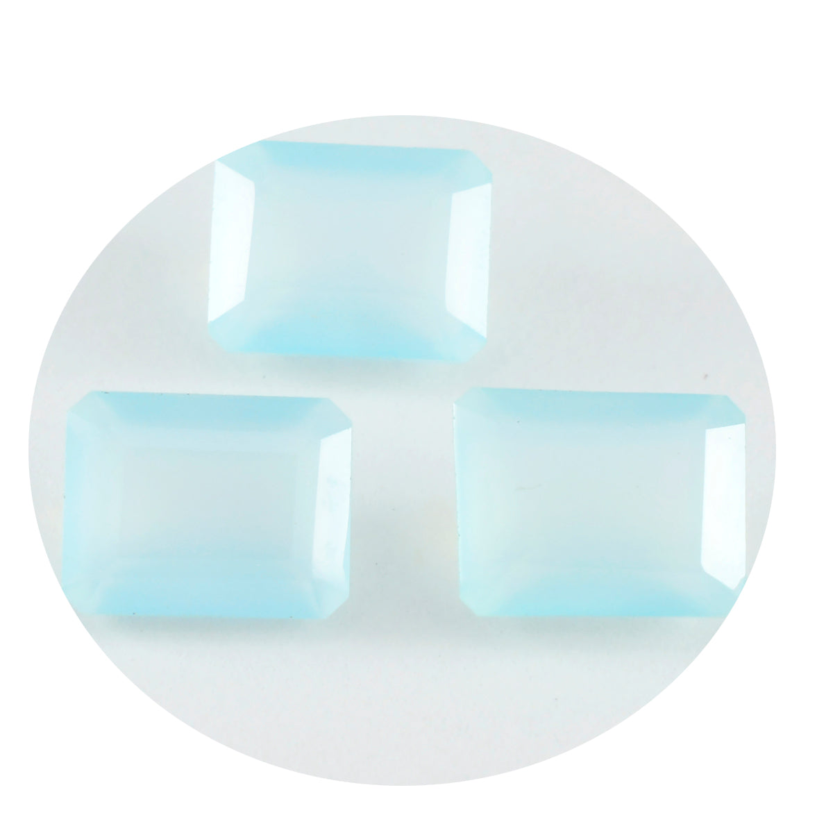 Riyogems 1PC Natural Aqua Chalcedony Faceted 9x11 mm Octagon Shape good-looking Quality Loose Gem