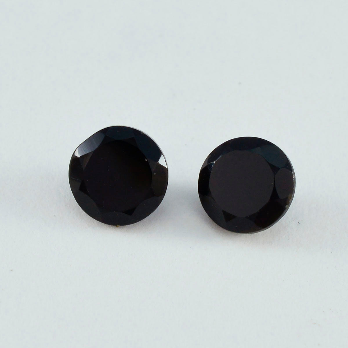 Riyogems 1PC Natural Black Onyx Faceted 10x10 mm Round Shape excellent Quality Loose Gems