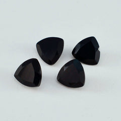 Riyogems 1PC Natural Black Onyx Faceted 10x10 mm Trillion Shape attractive Quality Loose Gems