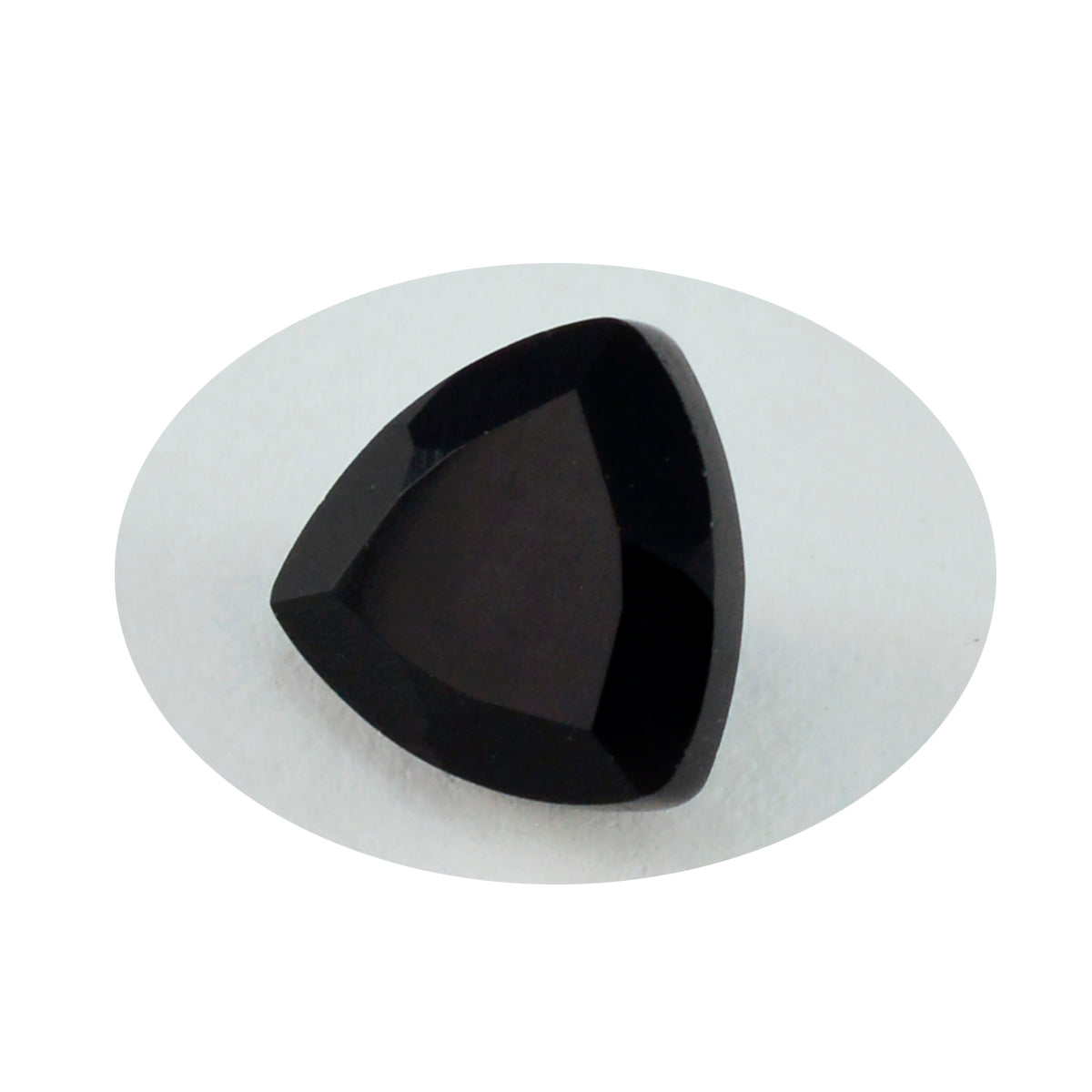 Riyogems 1PC Natural Black Onyx Faceted 10x10 mm Trillion Shape attractive Quality Loose Gems