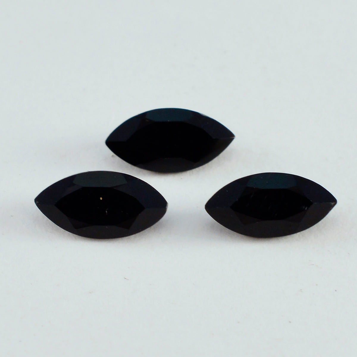 Riyogems 1PC Natural Black Onyx Faceted 11x22 mm Marquise Shape astonishing Quality Stone