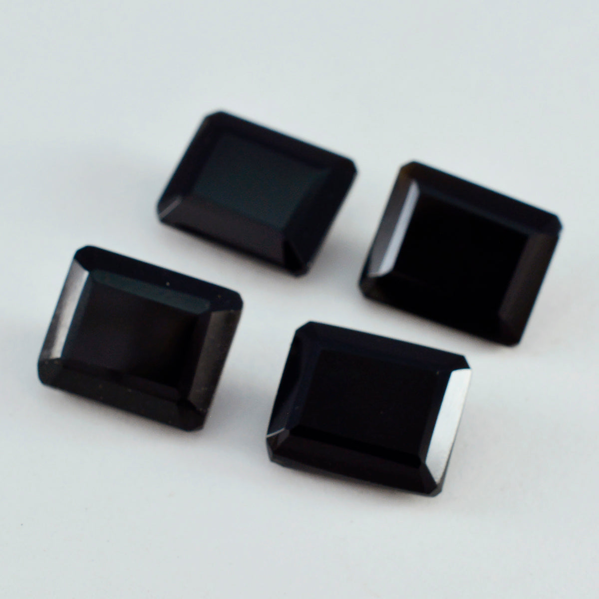 Riyogems 1PC Natural Black Onyx Faceted 12x16 mm Octagon Shape superb Quality Loose Gems