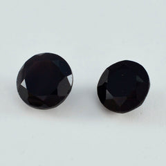Riyogems 1PC Natural Black Onyx Faceted 13x13 mm Round Shape lovely Quality Gem