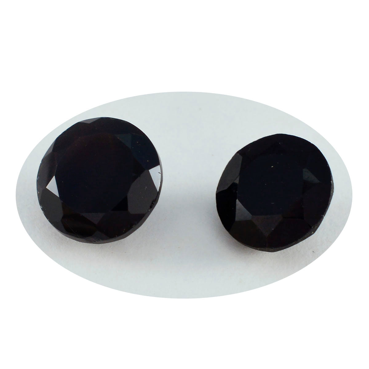 Riyogems 1PC Natural Black Onyx Faceted 13x13 mm Round Shape lovely Quality Gem