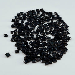 Riyogems 1PC Natural Black Onyx Faceted 4x4 mm Square Shape fantastic Quality Gemstone