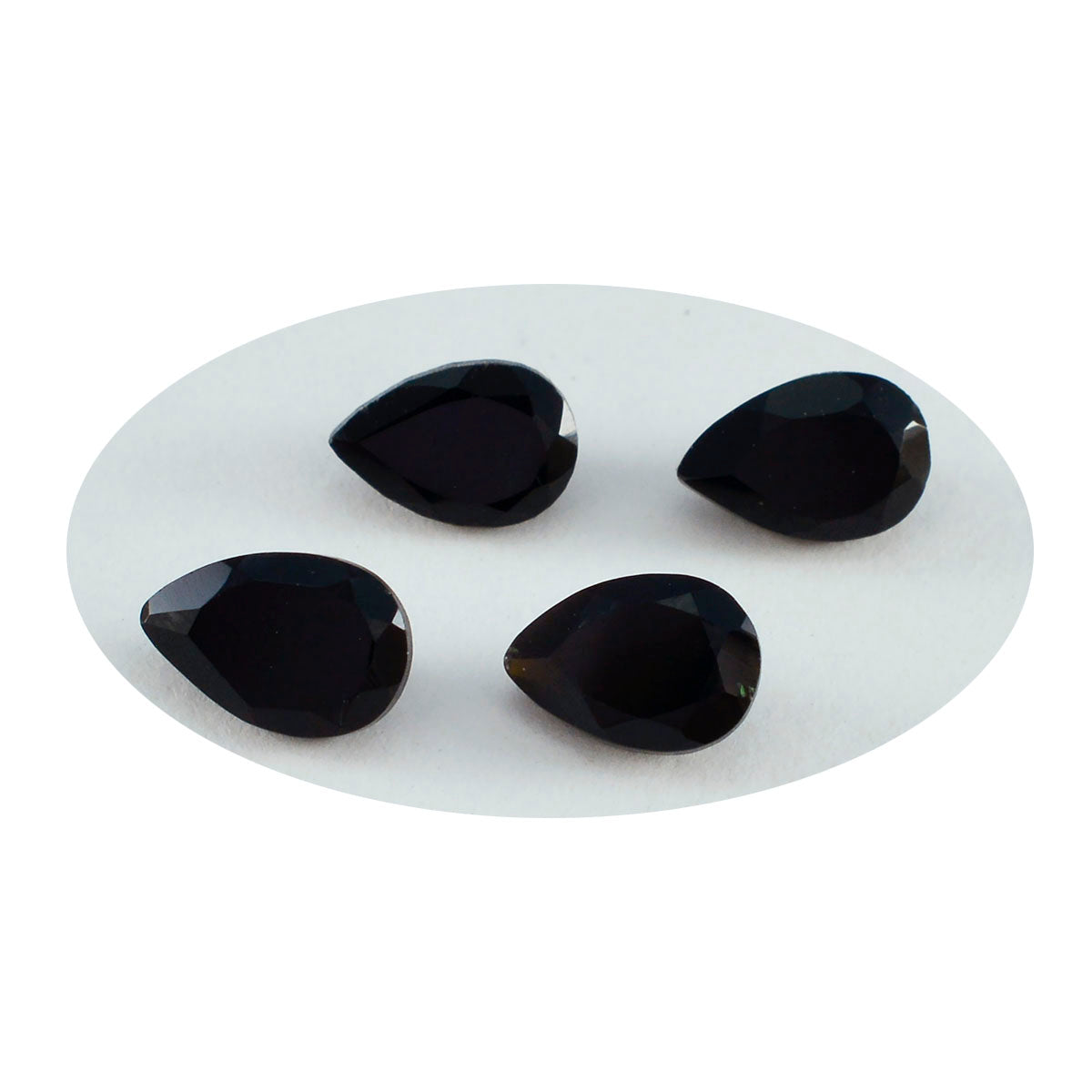 Riyogems 1PC Natural Black Onyx Faceted 4x6 mm Pear Shape cute Quality Loose Stone