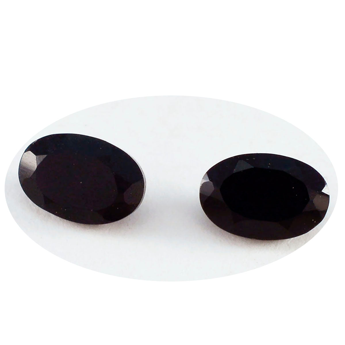 Riyogems 1PC Natural Black Onyx Faceted 5x7 mm Oval Shape great Quality Loose Gems