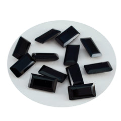 Riyogems 1PC Natural Black Onyx Faceted 7x14 mm Baguette Shape A Quality Loose Gems