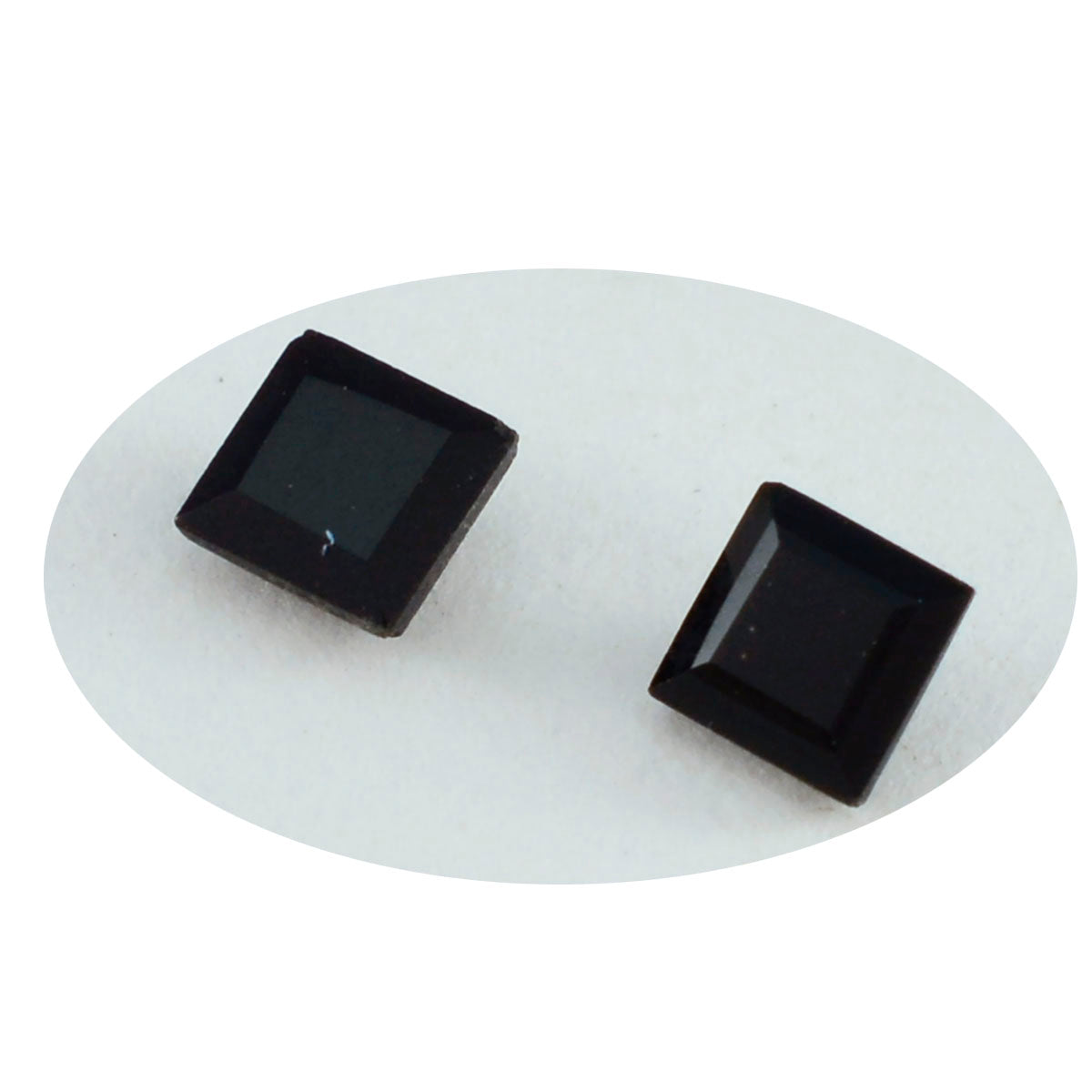 Riyogems 1PC Natural Black Onyx Faceted 7x7 mm Square Shape sweet Quality Loose Stone