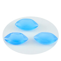 Riyogems 1PC Natural Blue Chalcedony Faceted 10x20 mm Marquise Shape Nice Quality Stone