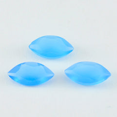 Riyogems 1PC Natural Blue Chalcedony Faceted 10x20 mm Marquise Shape Nice Quality Stone