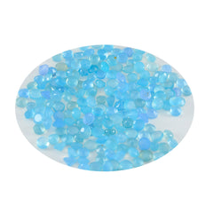 Riyogems 1PC Natural Blue Chalcedony Faceted 3x3 mm Round Shape great Quality Loose Stone