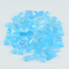Riyogems 1PC Natural Blue Chalcedony Faceted 3x5 mm Octagon Shape handsome Quality Gem