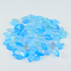 Riyogems 1PC Natural Blue Chalcedony Faceted 4x8 mm Marquise Shape AA Quality Loose Gem