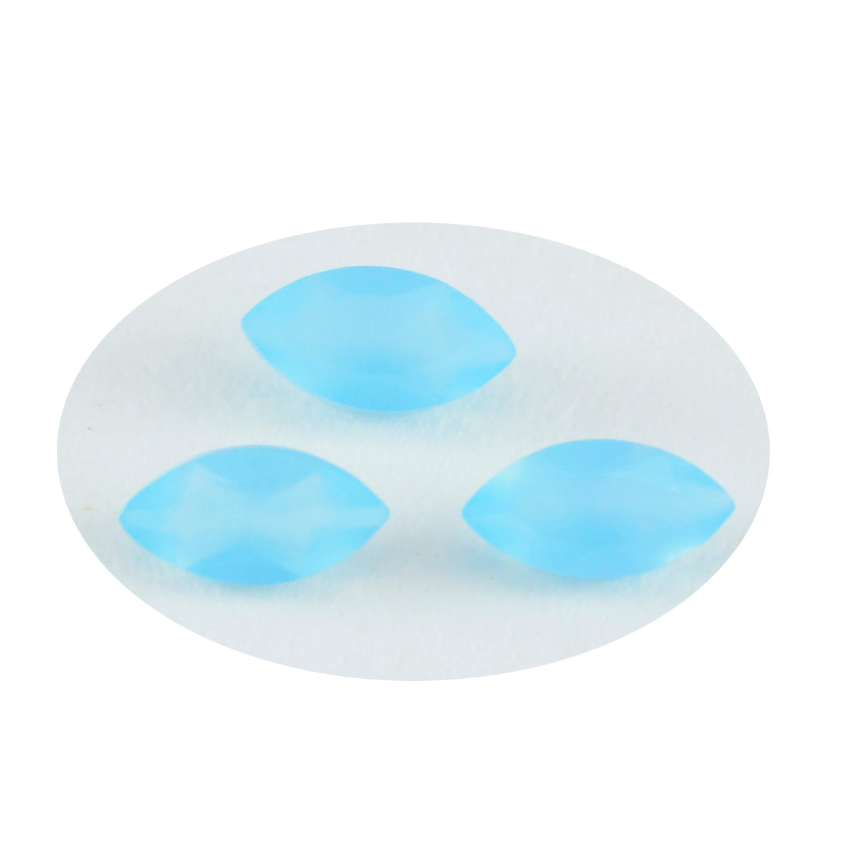 Riyogems 1PC Natural Blue Chalcedony Faceted 7x14 mm Marquise Shape A+1 Quality Loose Gemstone