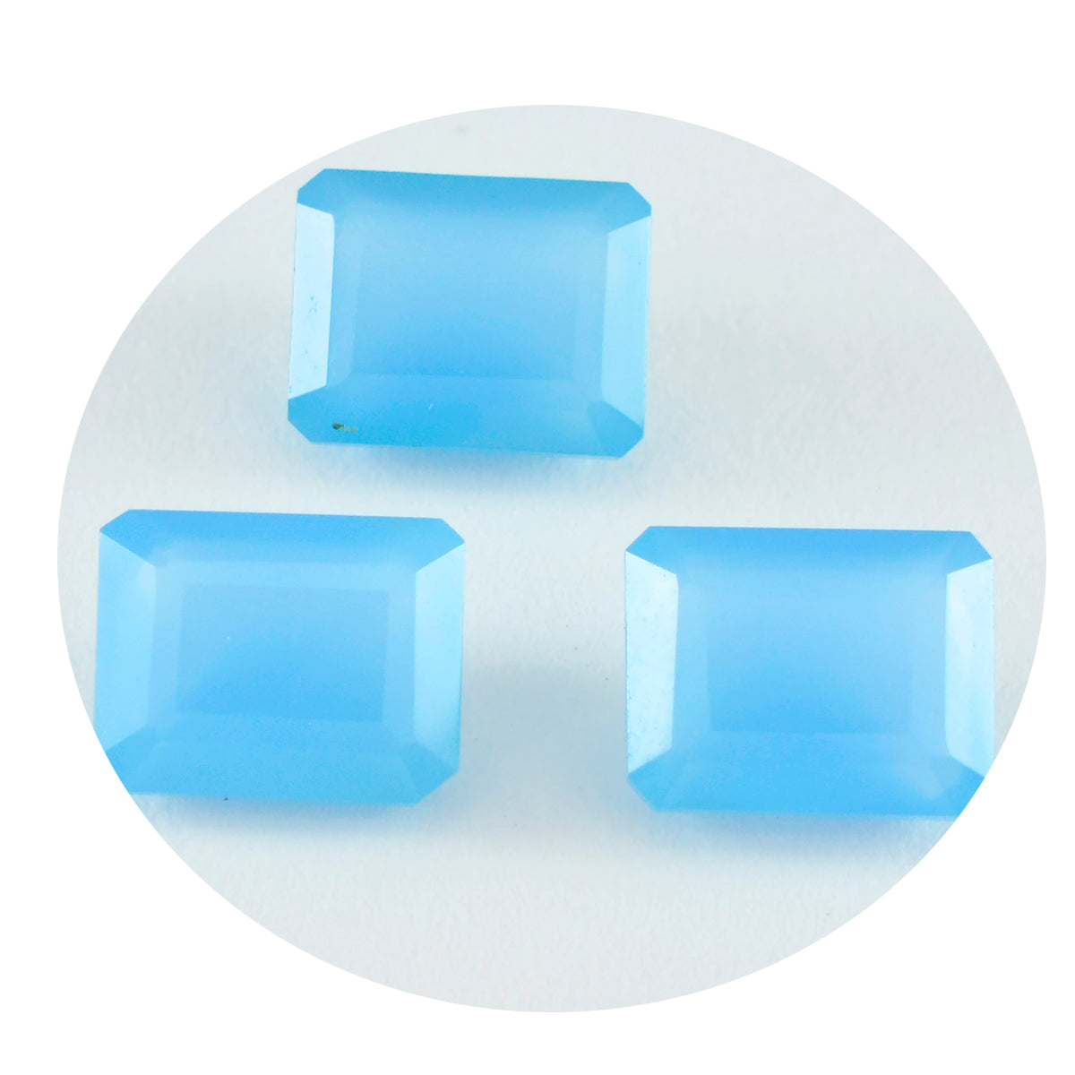 Riyogems 1PC Natural Blue Chalcedony Faceted 9x11 mm Octagon Shape superb Quality Loose Stone