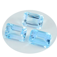 Riyogems 1PC Natural Blue Topaz Faceted 10X14 mm Octagon Shape nice-looking Quality Loose Stone