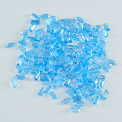 Riyogems 1PC Natural Blue Topaz Faceted 2X4 mm Baguette Shape pretty Quality Gemstone