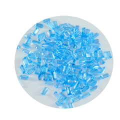 Riyogems 1PC Natural Blue Topaz Faceted 2X4 mm Baguette Shape pretty Quality Gemstone