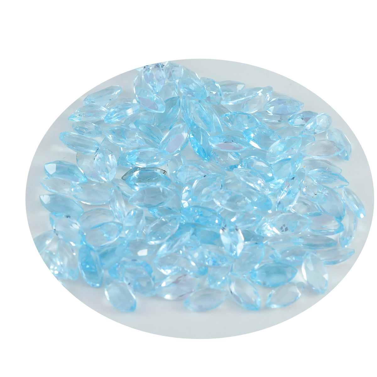 Riyogems 1PC Natural Blue Topaz Faceted 2x4 mm Marquise Shape wonderful Quality Loose Gemstone