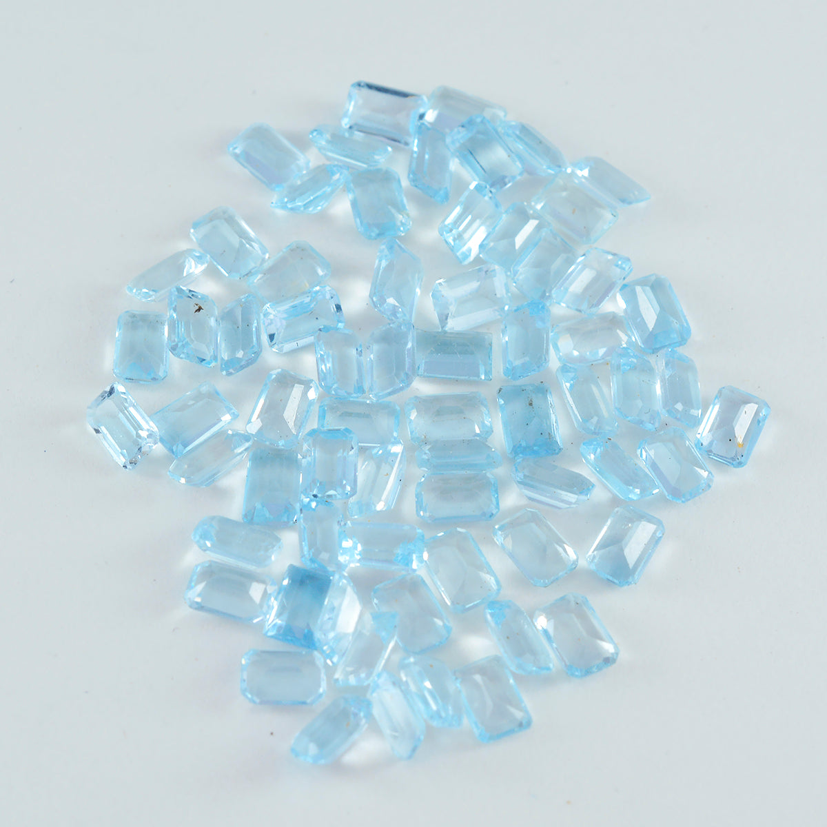 Riyogems 1PC Natural Blue Topaz Faceted 2x4 mm Octagon Shape A+1 Quality Loose Gems