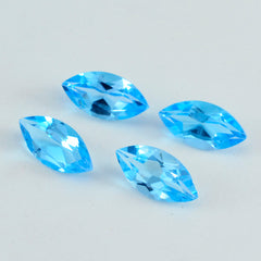 Riyogems 1PC Natural Blue Topaz Faceted 5x10 mm Marquise Shape awesome Quality Stone