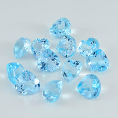 Riyogems 1PC Natural Blue Topaz Faceted 5x5 mm Heart Shape astonishing Quality Gems
