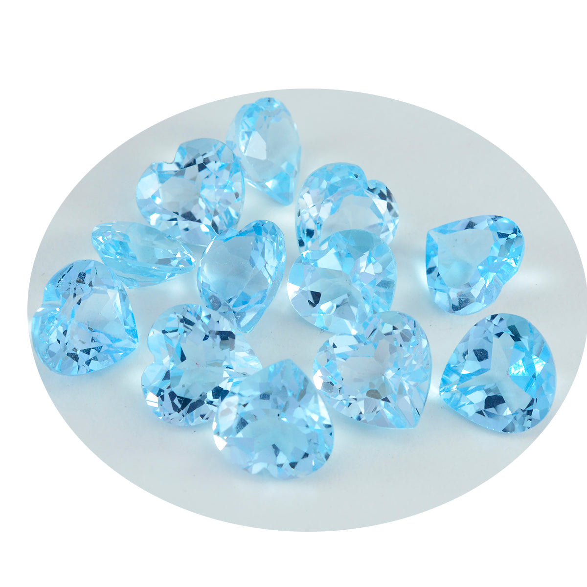 Riyogems 1PC Natural Blue Topaz Faceted 5x5 mm Heart Shape astonishing Quality Gems