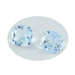 Riyogems 1PC Natural Blue Topaz Faceted 7X7 mm Cushion Shape amazing Quality Loose Gemstone