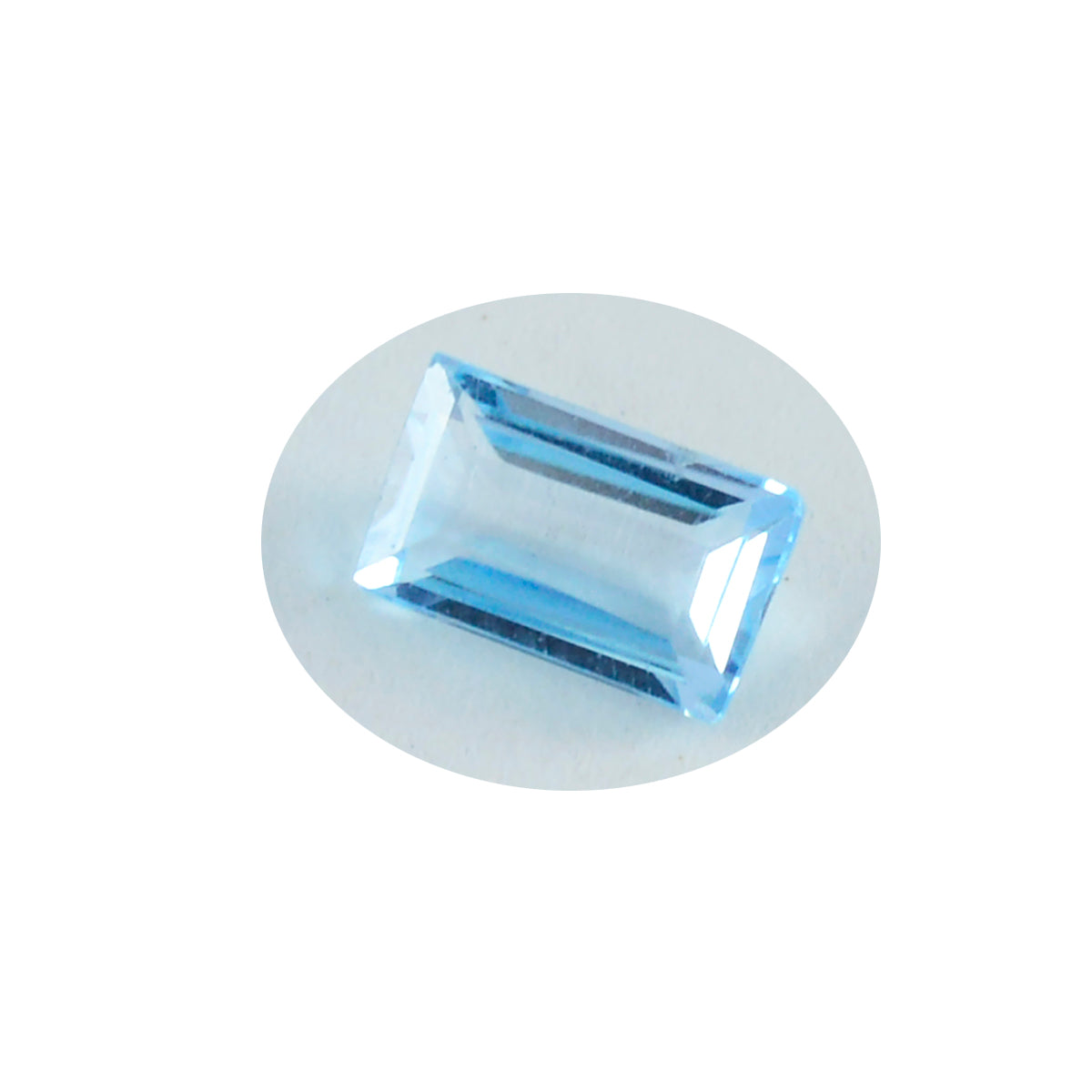 Riyogems 1PC Natural Blue Topaz Faceted 8x16 mm Baguette Shape startling Quality Gems