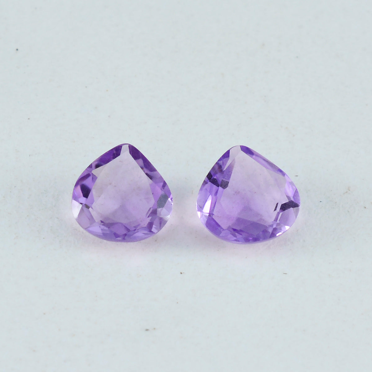 Riyogems 1PC Natural Purple Amethyst Faceted 10X10 mm Heart Shape pretty Quality Loose Stone