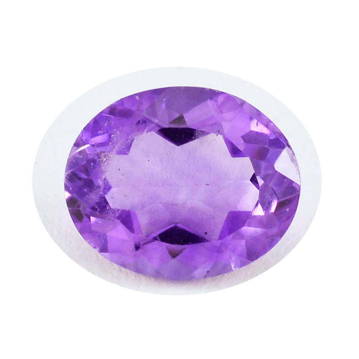 Riyogems 1PC Natural Purple Amethyst Faceted 12x16 mm Oval Shape pretty Quality Loose Stone