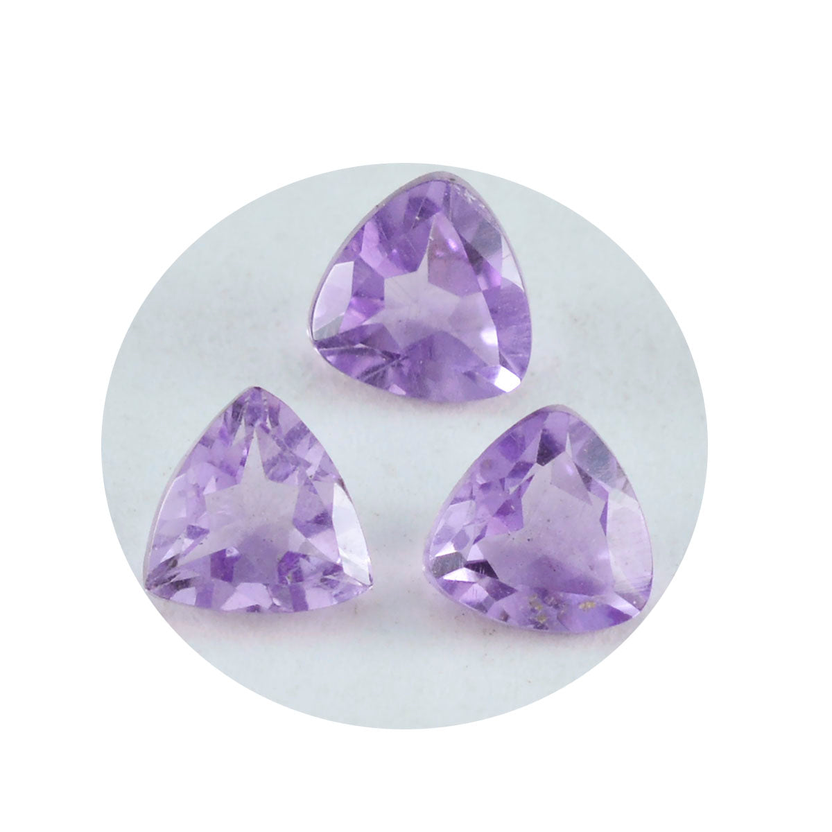 Riyogems 1PC Natural Purple Amethyst Faceted 14x14 mm Trillion Shape beauty Quality Gemstone