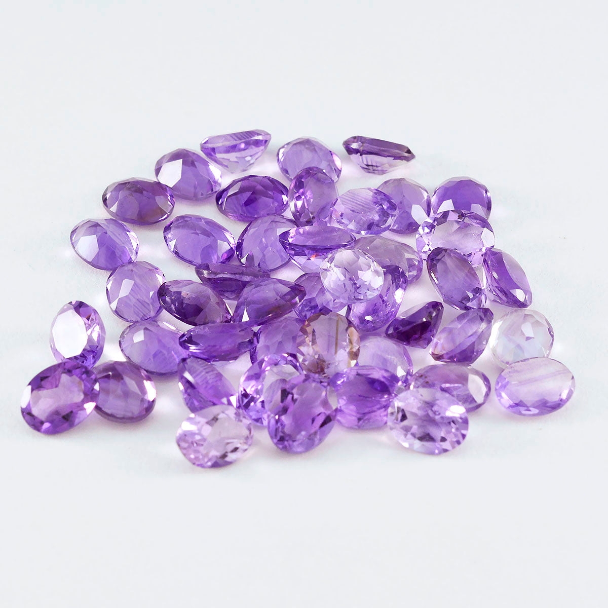 Riyogems 1PC Natural Purple Amethyst Faceted 3x5 mm Oval Shape AA Quality Loose Gems