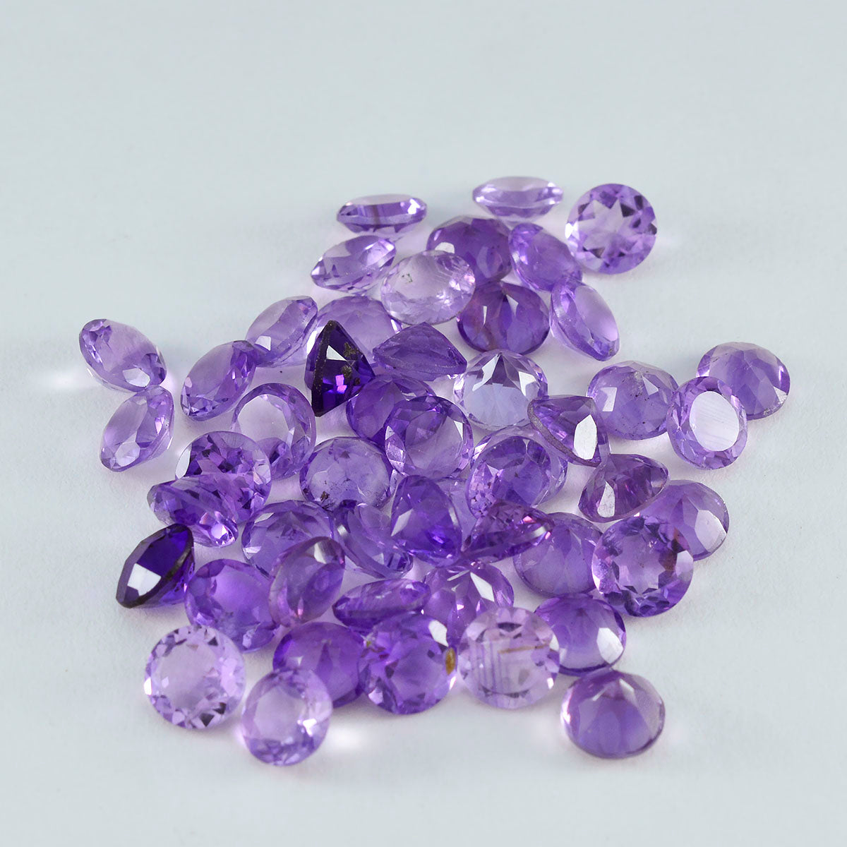 Riyogems 1PC Natural Purple Amethyst Faceted 4x4 mm Round Shape wonderful Quality Stone
