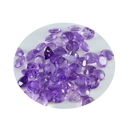 Riyogems 1PC Natural Purple Amethyst Faceted 4x4 mm Round Shape wonderful Quality Stone
